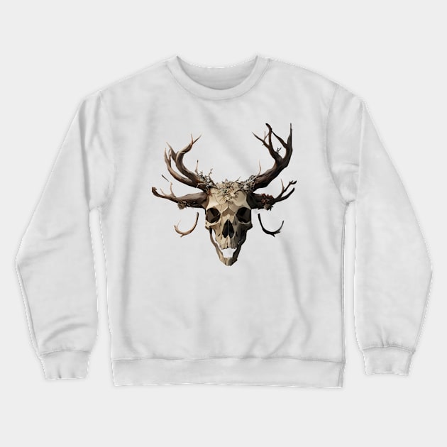 Cool Deer skull Crewneck Sweatshirt by Spaceboyishere